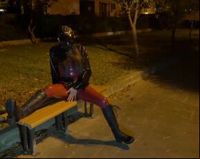 Public Latex Gas Mask Play